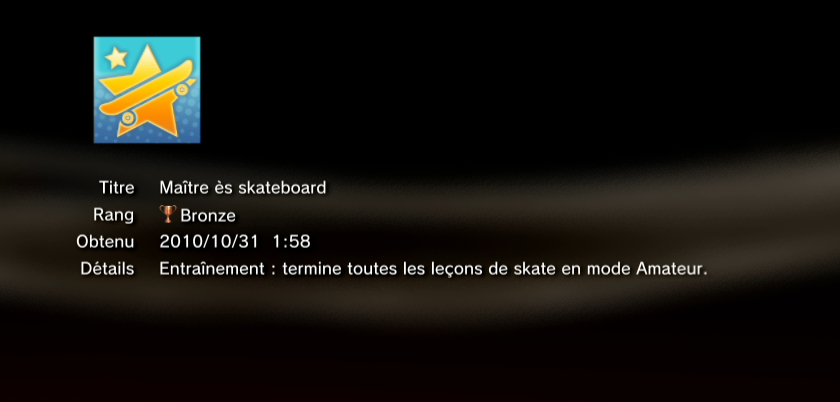 Tony Hawk Shred  trophees BRONZE PS3 PS3GEN 23