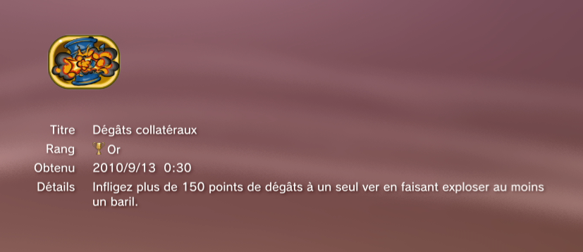 trophees Worms 2 armageddon or PS3 - 24