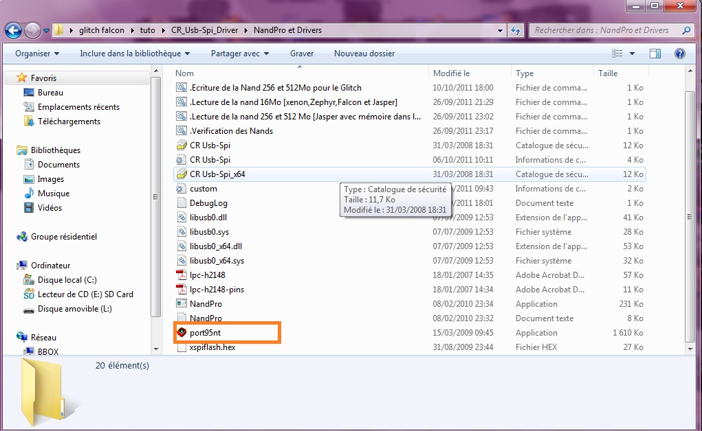 TUTO RESET GLITH PUCE MATRIX PILOTE port95nt