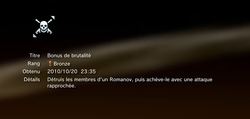 vanquish trophees BRONZE PS3 20