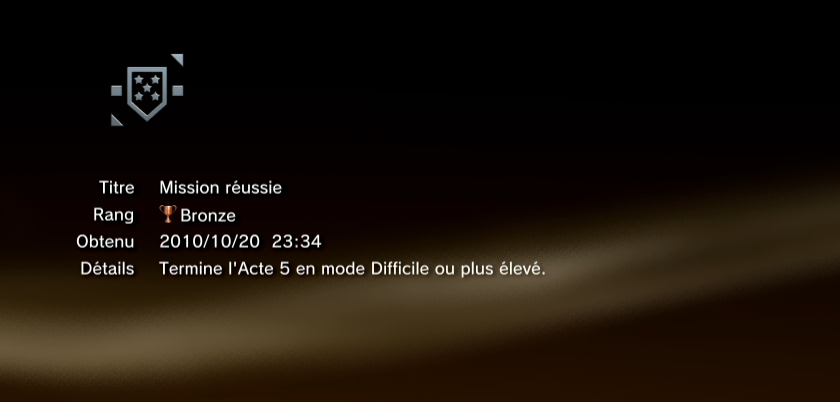 vanquish trophees BRONZE PS3 32