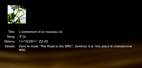 WRC 2 - trophées - OR   2