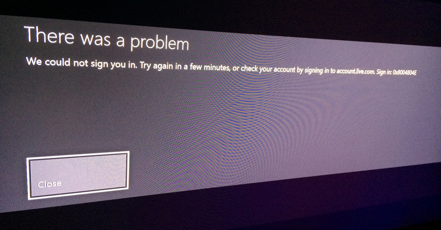 xbox live xbox one sign in problem