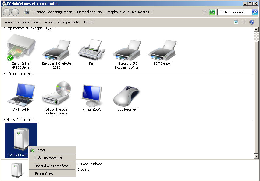 xperia-panneau-configuration-peripherique-installation-pilote-fastboot