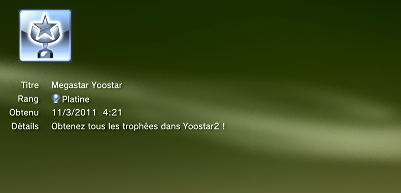 YOOSTAR trophées PLATINE 1